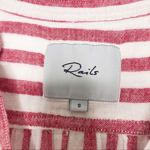 Rails | Jules Linen Blend Striped Button Tunic S - Picture 5 of 8